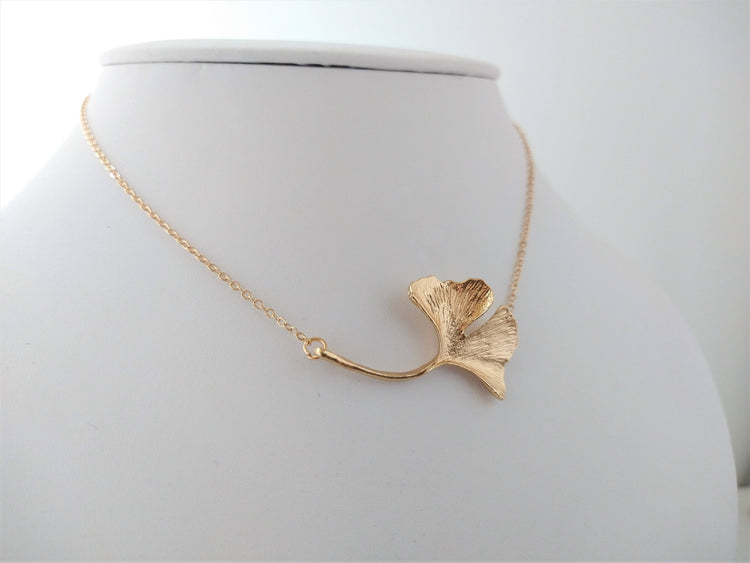 Ginkgo Necklace, Nature Necklace, Leaf Necklace