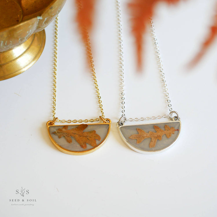 Oak Half Moon Necklace