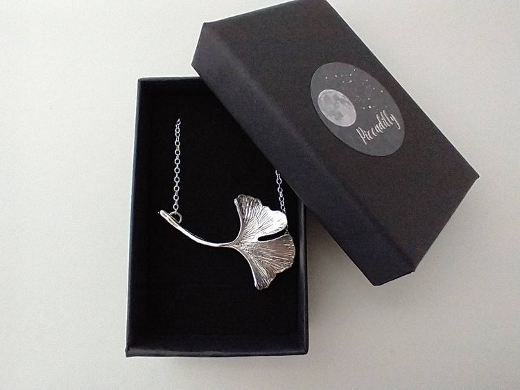 Ginkgo Necklace, Nature Necklace, Leaf Necklace