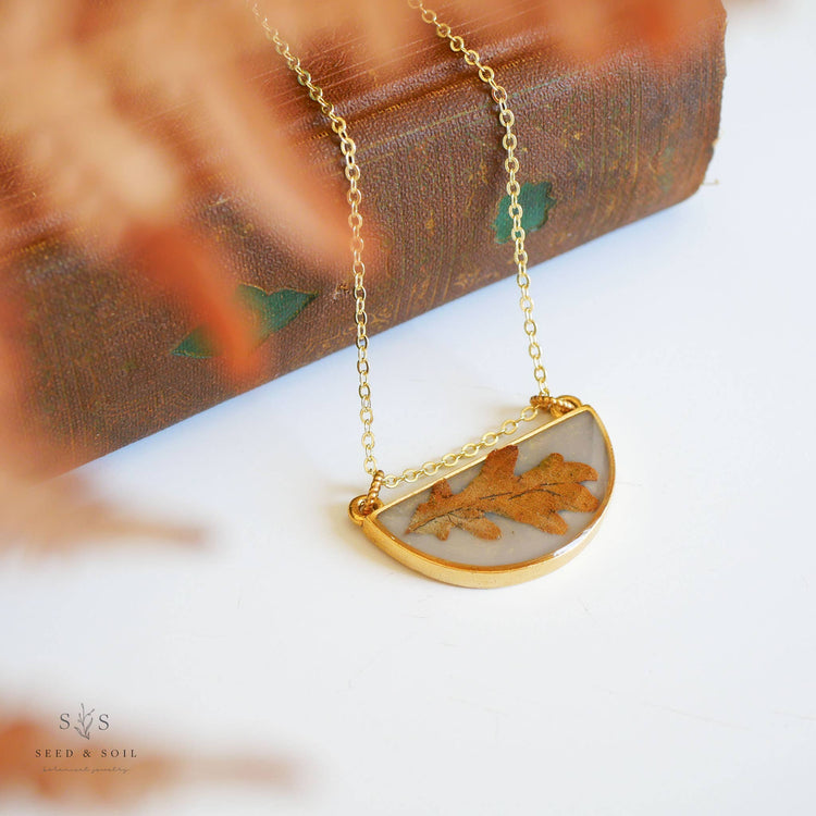 Oak Half Moon Necklace
