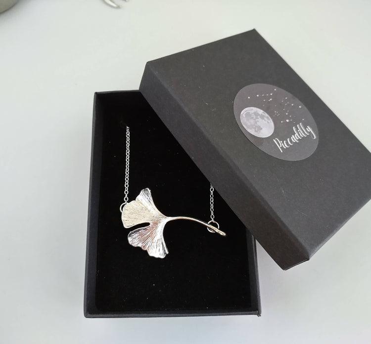 Ginkgo Necklace, Nature Necklace, Leaf Necklace