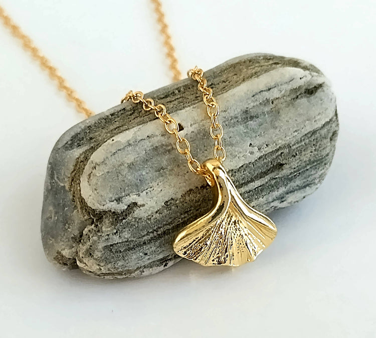 Ginkgo Leaf Necklace, Nature Necklace, Leaf Necklace