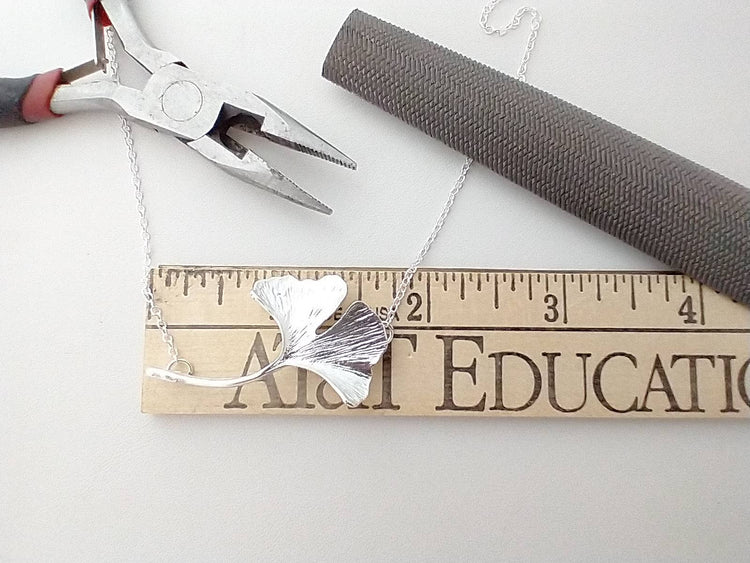 Ginkgo Necklace, Nature Necklace, Leaf Necklace