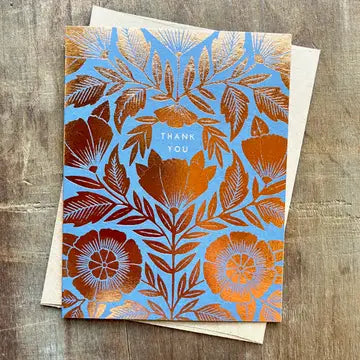 Katharine Watson Foil Thank You Card - Blank Card