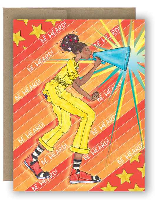 Be Heard! Card - Brown Crayons