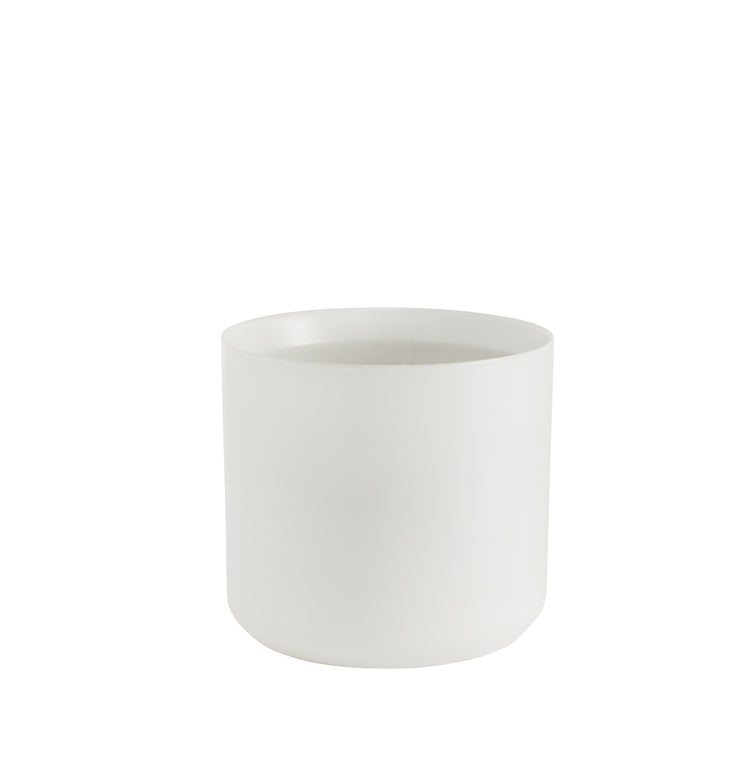 White ceramic pot on a white background