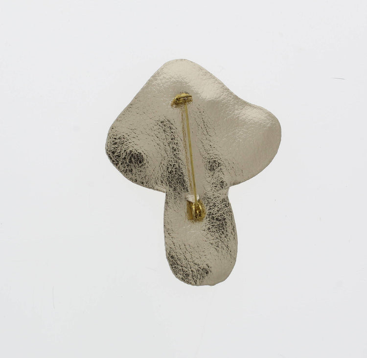 70mm x 54mm Red Mushroom Embroidered Beaded Pin – Handmade Woodland Brooch, each