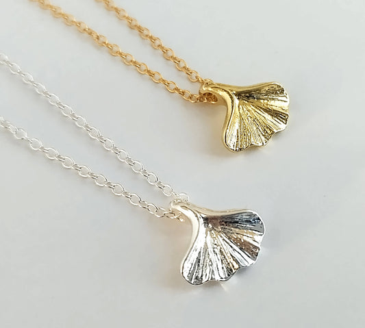 Ginkgo Leaf Necklace, Nature Necklace, Leaf Necklace