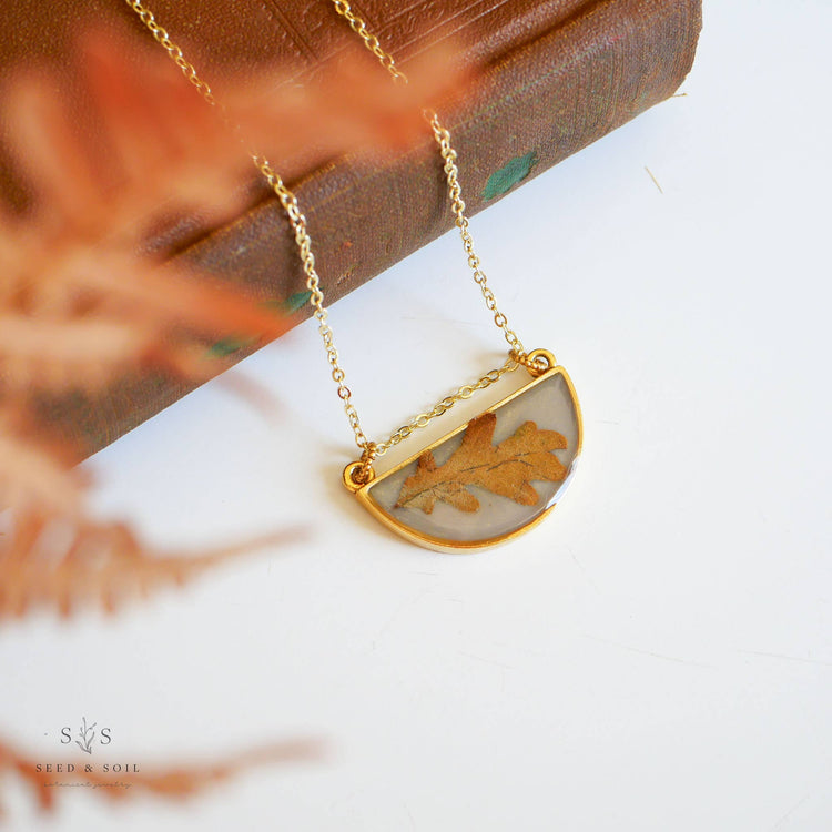 Oak Half Moon Necklace