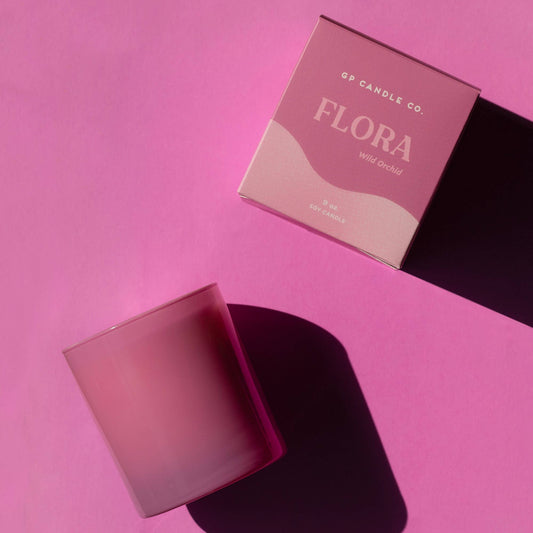 Flora 9 oz. Hue Candle (Wild Orchid) GP Candle