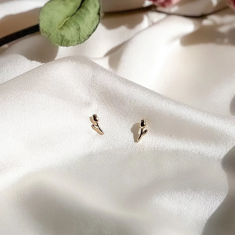 Delicate Rose Stud Earrings - Natalie Clare