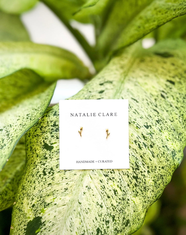 Delicate Rose Stud Earrings - Natalie Clare