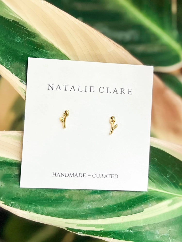 Delicate Rose Stud Earrings - Natalie Clare