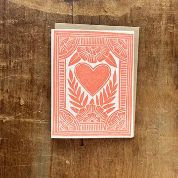 Katharine Watson White and Pink Heart - Blank Card