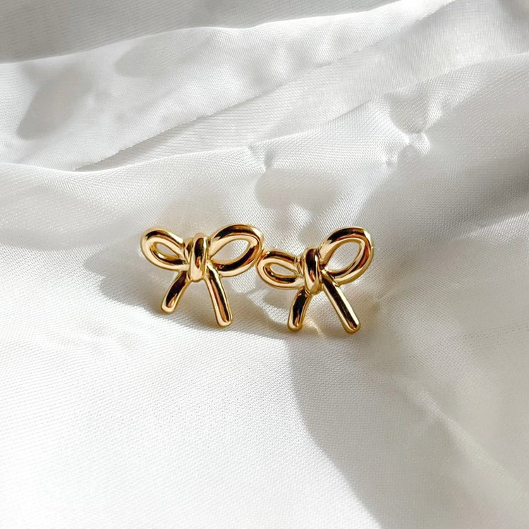 The Gold Bow Earrings - Natalie Clare