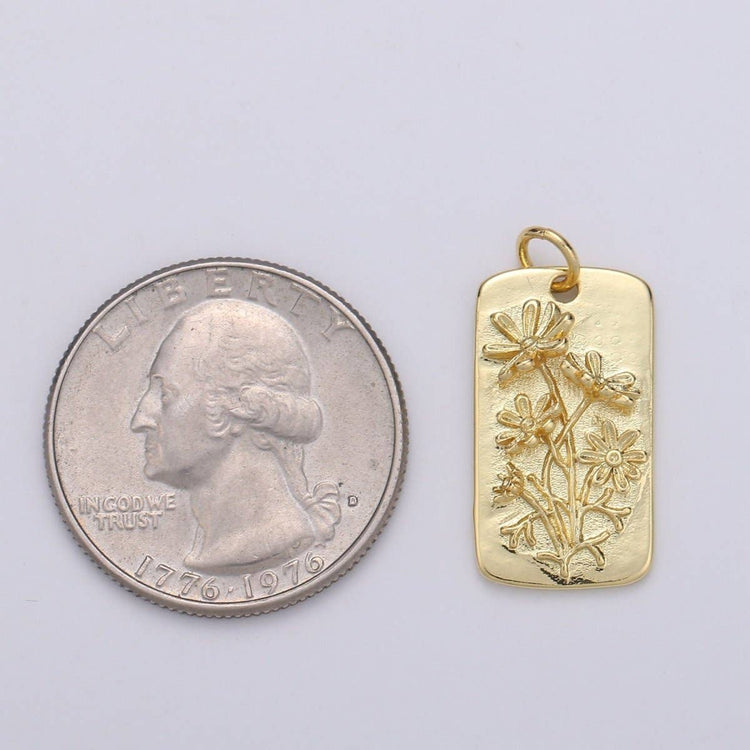 Daisy Flower Charms, Gold Daisy Pendant, Dainty Daisy Charm, Small Wild Flower Charm for Necklace Floral Flower Tag Jewelry D-770