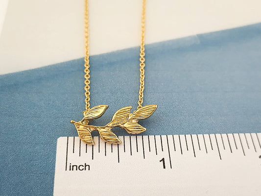 Delicate Gold Leaf Necklace, Nature Jewelry
