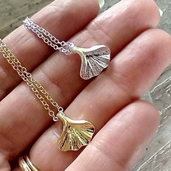 Ginkgo Leaf Necklace, Nature Necklace, Leaf Necklace