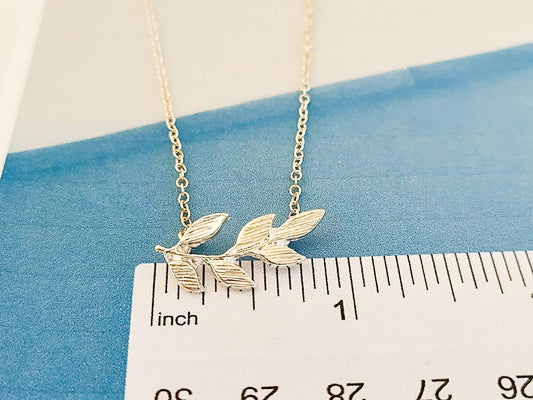 Delicate Silver Leaf Necklace, Nature Jewelry