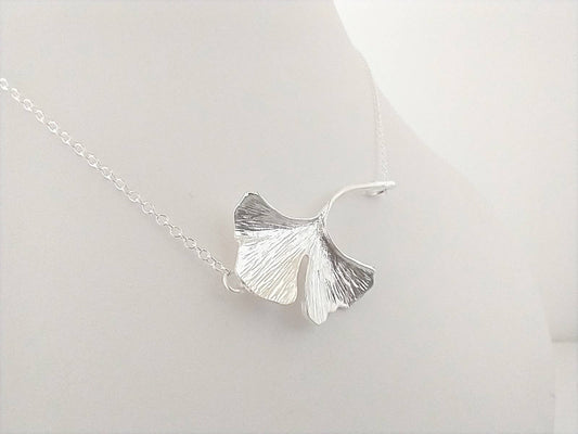 Ginkgo Necklace, Nature Necklace, Leaf Necklace