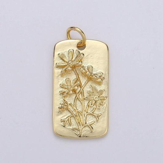 Daisy Flower Charms, Gold Daisy Pendant, Dainty Daisy Charm, Small Wild Flower Charm for Necklace Floral Flower Tag Jewelry D-770