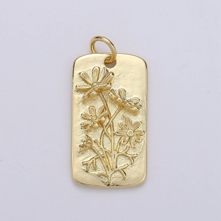 Daisy Flower Charms, Gold Daisy Pendant, Dainty Daisy Charm, Small Wild Flower Charm for Necklace Floral Flower Tag Jewelry D-770