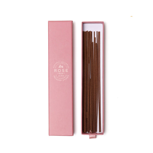 Rose + Mint Aromatherapy Incense Sticks – 25 Pcs Boxed