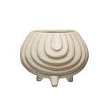 Oval Footed Pot White