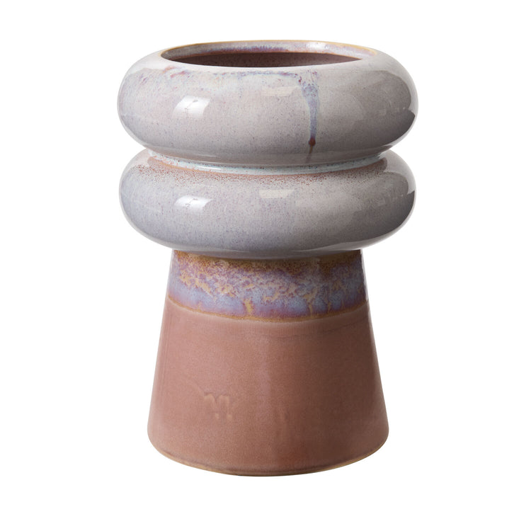 Ceramic planter with two stacked sections 
