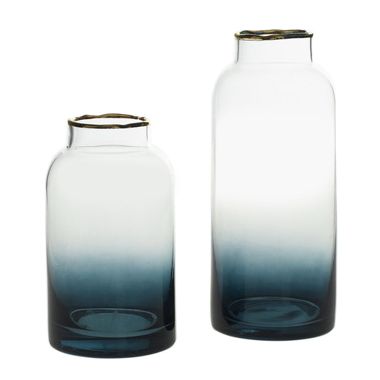 Potion Blue and Clear Vase