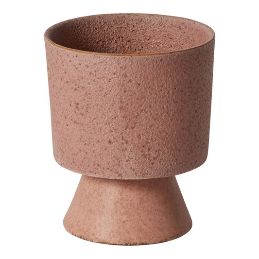 A brown ceramic footed pot suitable for growing plants.