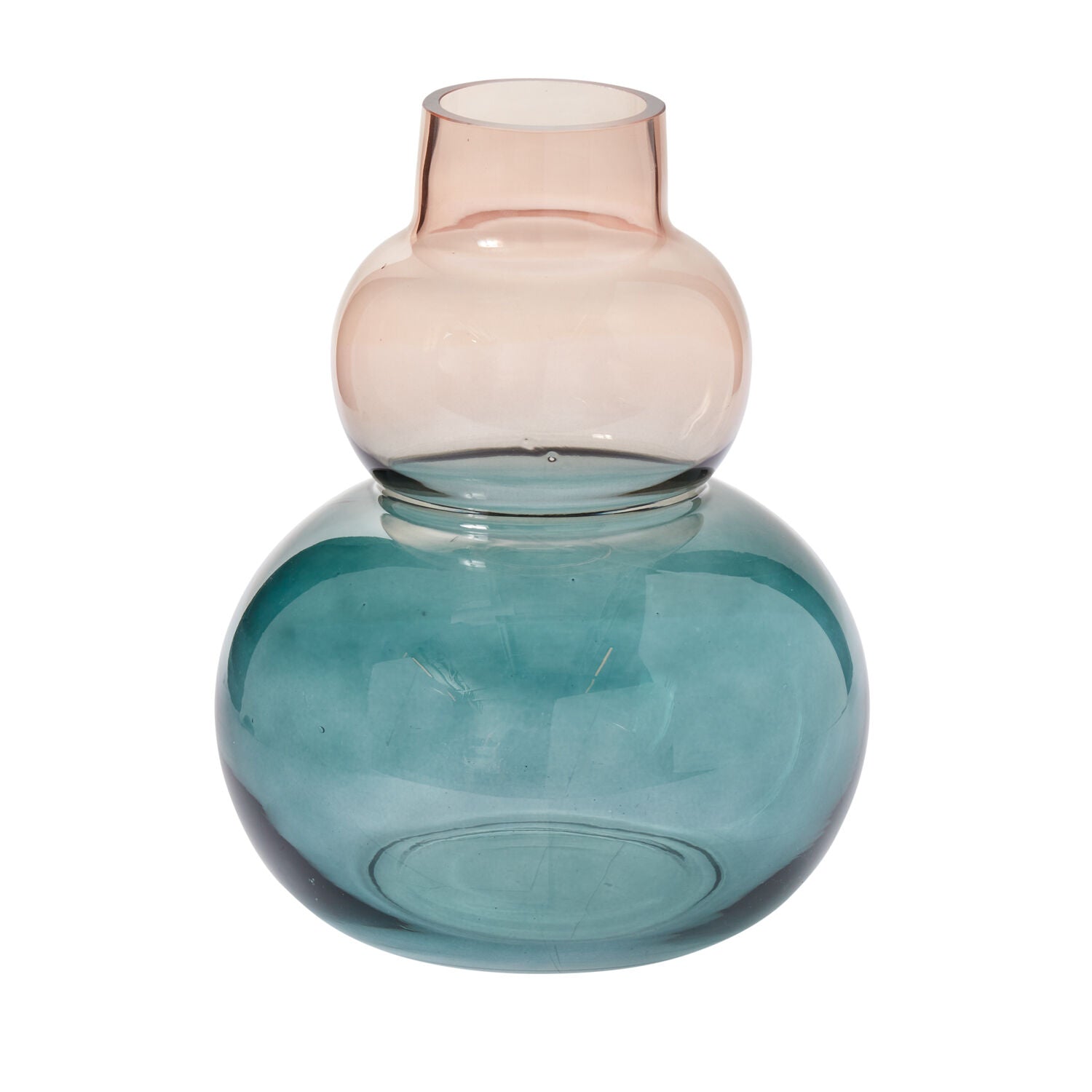 Glass vase with two-tone design