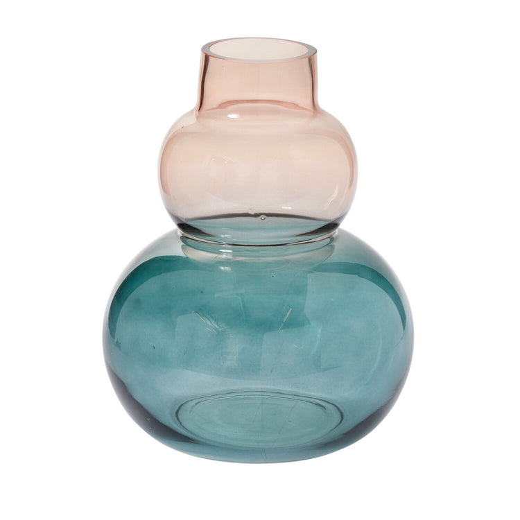 Glass vase with two-tone design