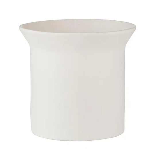 47th & Main - White Ceramic Flared Pot - Medium