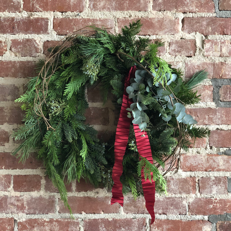 HOLIDAY FRESH EVERGREEN WREATH WORKSHOP